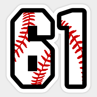 Baseball Number 61 #61 Baseball Shirt Jersey Favorite Player Biggest Fan Sticker